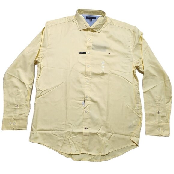 Tommy Hilfiger Men's Long Sleeve Dress Shirt Solid Yellow Size XXL - Picture 1 of 7